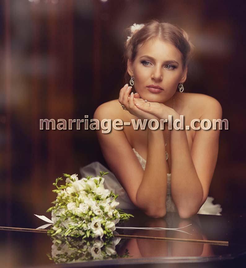 russian bride with flowers