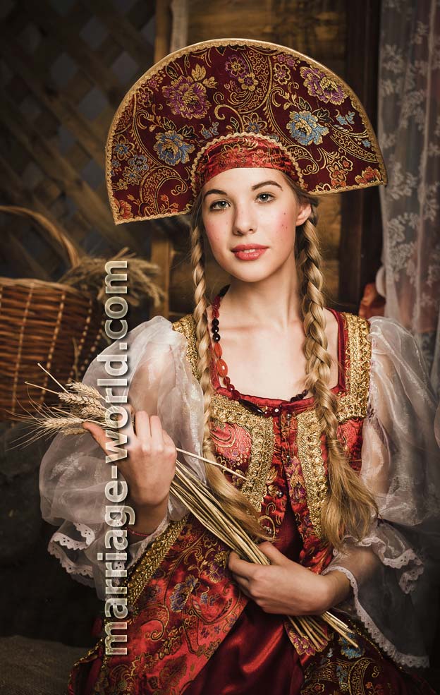 russian girl with braided braid